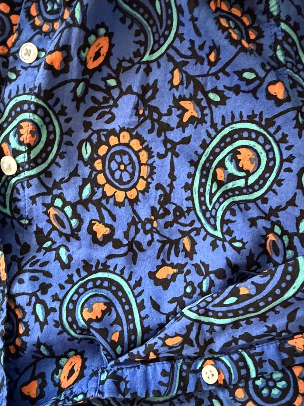 J.Crew Perfect Shirt Blue Paisley Button Down S